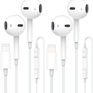 Earbuds for iPhone Headphones Wired Earphones [MFi Certified](Built-in Microphone & Volume Control) In Ear Noise Isolating Headsets for iPhone 14/13/12/XR/XS/X/8/7 Support All iOS System(2 Pack)
