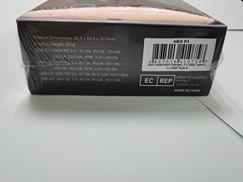 MINIX NEO P3 100W Turbo 4-Ports GaN Wall Charger, 3 x USB-C Port Fast Charging Adapter(Max 100W/20W), 1 USB-A (Max 18W). Compatible with MacBook Pro Air, iPad Pro, iPhone 14,Galaxy S9 and More. - Image 14