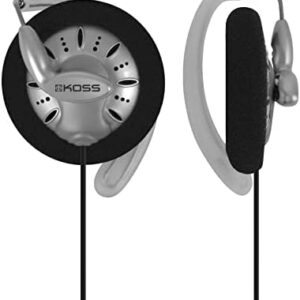 Koss KSC75 Portable On-Ear Clip Headphones, Retro Style, Ultra Lightweight, Silver and Black