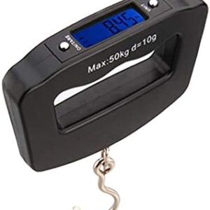 Meichoon Digital Luggage Scale 110lb /50kg, Portable Mini Electronic Scale with Fishing Hook Tare Function Backlit LCD Display for Home Farm Factory Hunting Outdoor C42