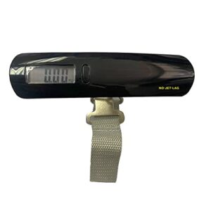 No Jet Lag Luggage Scale, Digital Portable Handheld Suitcase Weight for Travel with Durable Webbed Strap, up to 90LB/40KGs, Battery Included in Black.