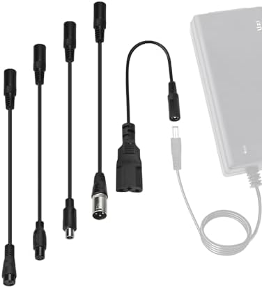 Uzi Charger Converter(5 Plugs Universal), Suitable for DC5.5mm-2.1/2.5mm Charger Output Port Conversion, to Meet The Needs of Different Devices, to Realize 1 Charger for Multiple Purpos.