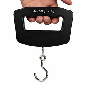 Luggage Scale, LCD Display Travel Fish Digital Luggage Scales 50kg/10g Portable Electronic Hanging Backlight Balance Weighing (Hook Type)