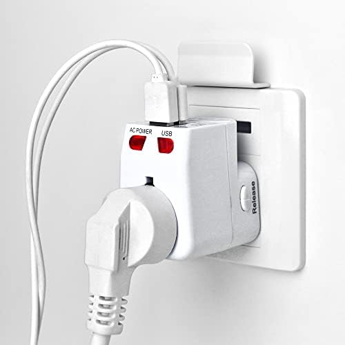 Universal Travel Adapter - 2 USB Ports Wonplug International Power Plug Adapter Small Wall Charger Adaptor for European US UK Thailand NZ Australia 150+Countries White - Image 7