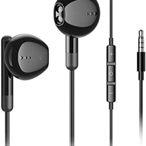 Kimwood Wired Earbuds with Microphone, Wired Earphones in-Ear Headphones HiFi Stereo, Powerful Bass and Crystal Clear Audio, Compatible with iPhone, iPad, Android, Computer Most with 3.5mm Jack
