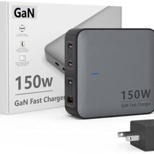 150W USB-C Charger,4 Ports GaN Desktop Charger,USB C Charging Station;Laptop Charger fit for MacBook Pro/Air M1 M2, Dell XPS/HP/Lenovo/Asus/Acer/Steam Steak Deck All Computer or Smart Phone