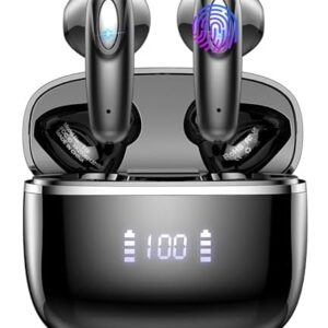 Wireless Earbud, Bluetooth 5.3 Headphones 40H Ear Buds Deep Bass Stereo with Mini Charging Case, Bluetooth Earbud with Dual Mics Call, IP7 Waterproof in-Ear Earphones for Android iOS TV Phone Sports