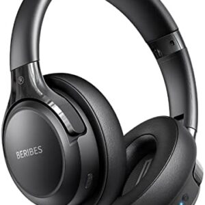 BERIBES Bluetooth Headphones Over Ear, 65H Playtime and 6 EQ Music Modes Wireless Headphones with Microphone, HiFi Stereo Foldable Lightweight Headset, Deep Bass for Home Office Cellphone PC Ect.