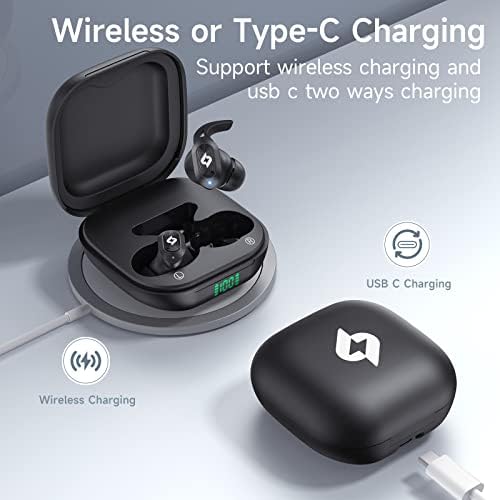 Wireless Earbuds Bluetooth Headphones with Wireless Charging Case 32H Playback LED Display in Ear Earphones Waterproof Ear buds Built in Mic Stereo Bass for iPhone Samsung Android Sport Workout Gym TV - Image 3
