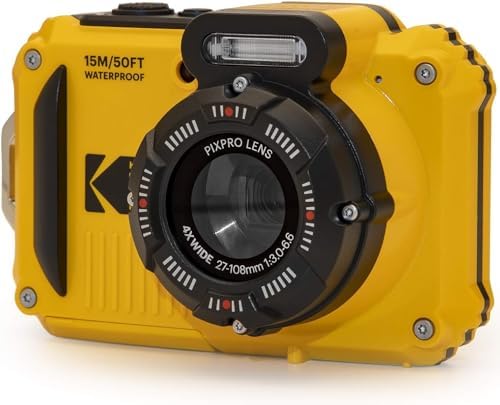 Kodak PIXPRO WPZ2 Rugged Waterproof Shockproof Digital Camera 16MP 4X Optical Zoom 1080P Full HD Video, 2.7" LCD (Yellow), 32GB SD Card, Black Compact Camera Case, Floating Strap, Bundle (7 Items) - Image 5
