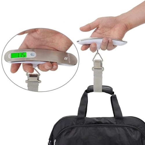 Digital Luggage Travel Scale with Overweight Warning Function, Portable Handheld Electronic Weighing Scale with Hook, 50kg & Backlit LCD Display Screen Design for Suitcase Baggage (Battery Included) - Image 7