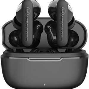 Monster N-Lite Clear Talk Wireless Earbuds Bluetooth 5.3 Headphones with CVC 8.0 Noise Reduction, IPX8 Waterproof in-Ear Stereo Earphones 60H Playtime, with Fast Charging for Sport