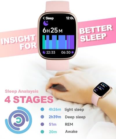 Smart Watch for Women, Alexa Built-in 1.83" Fitness Tracker with Answer/Make Calls, Fitness Watch with Heart Rate/Sleep Tracker/100 Sports/IP68 Waterproof Smartwatch Compatible Android iOS - Image 6
