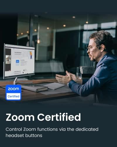 SHOKZ OpenComm2 UC - Bone Conduction Bluetooth Stereo Computer Headset with Boom Mic - USB-A Compatible with PC and Mac - Zoom Certified - with Bookmark - Image 5