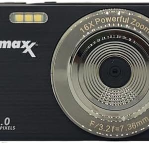 Ultimaxx 44MP Digital Compact Camera with 16X Digital Zoom, 2.4 LCD Auto-Focus Point and Shoot Digital Camera with 32GB SD Card, Portable Camera for Adults Boys Girls Teens Kids