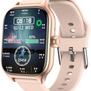 Fitness Tracker Smart Watches for Women Watch for iOS and Android(Answer/Make Calls) 2.01", IP68 Waterproof Heart Rate Blood Oxygen Sleep Monitoring Fitness Watch(Rose Gold)