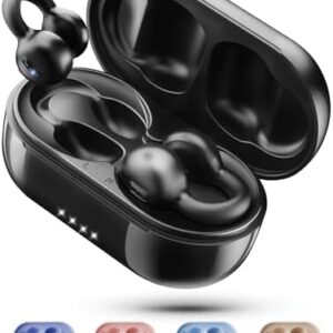 kinglucky Open Ear Clip on Earbuds Wireless Bluetooth air Conduction Headphones with mic Noise Cancelling Waterproof for Sports,Cycling,Driving,Running(Black)