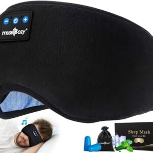 MUSICOZY Sleep Headphones Bluetooth 5.2 Headband Sleeping Eye Mask for Mom Women Men Wireless Music Earbuds Earphones for Side Sleepers Built-in HD Speakers Cool Gadgets Unique Gifts