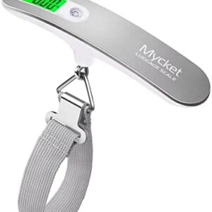 Mycket Luggage Scale Portable Digital Weight Scale Electronic Suitcase Scale Hanging Scales Luggage Weighing Scale 110 Lb/ 50Kg with Backlit with Tare Function Lightweigh for Travel