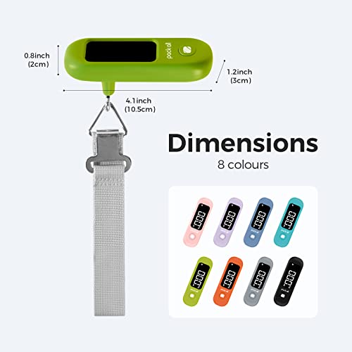 pack all 110 Lbs Luggage Scale, Digital Handheld Baggage Scale, Travel Suitcase Weight Scale with LCD Display, Battery Included, Apple Green - Image 8