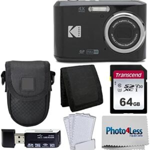 Kodak PIXPRO FZ45 Digital Camera Bundle with Black Point & Shoot Camera Case + Transcend 64GB SD Memory Card + Tri-fold Memory Card Wallet + Hi-Speed SD USB Card Reader + More!… (Black)
