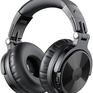 OneOdio Bluetooth Over Ear Headphones, 110 Hrs Wireless/Wired Stereo Sound Foldable Headsets with Deep Bass 50mm Neodymium Drivers for PC/Phone/Tablet - Studio Wireless Pro C, Black