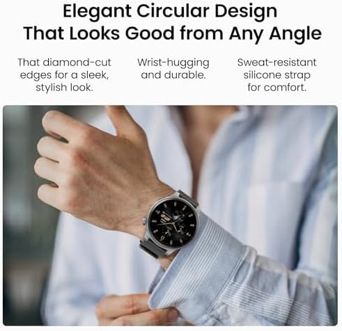 TOZO S5 Smart Watch (Answer/Make Calls), 1.43’’ AMOLED Smart Watches for Men Women 100+ Sport Modes Fitness Watch with Blood Oxygen/Sleep/Heart Rate Monitor, IP68 Waterproof Smartwatch Black - Image 3