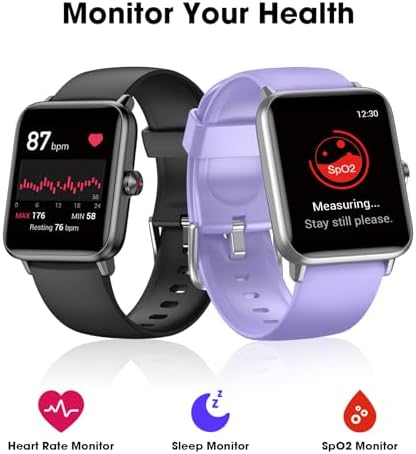 Smart Watch, Fitness Tracker with Heart Rate Monitor, Blood Oxygen, Sleep Tracking, 1.5 Inch Touchscreen Smartwatch for Android iOS Swimming Waterproof Pedometer Step Calories Tracker for Women Men - Image 2