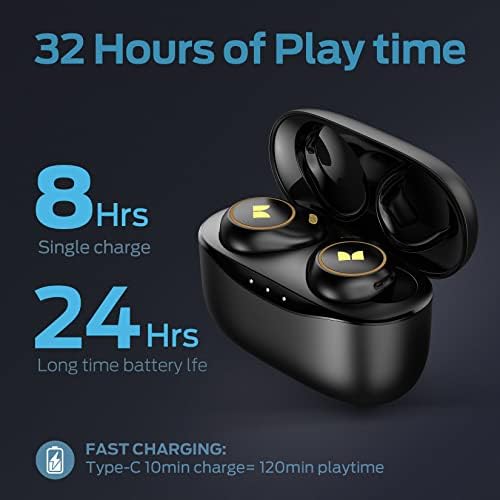 Monster Wireless Earbuds, Achieve 300 AirLinks Bluetooth Headphones Touch Control with Charging Case, Bluetooth Earbuds, Black - Image 5