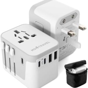Universal Travel Adapter, International Power Plug Adapter with 3 USB-C and 2 USB-A Ports, All-in-One Worldwide Wall Charger for USA EU UK AUS and 150+ Countries