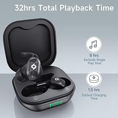 Wireless Earbuds Bluetooth Headphones with Wireless Charging Case 32H Playback LED Display in Ear Earphones Waterproof Ear buds Built in Mic Stereo Bass for iPhone Samsung Android Sport Workout Gym TV - Image 6