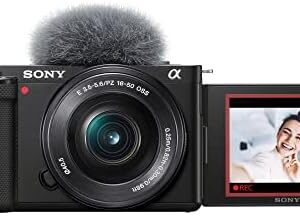 Sony Alpha ZV-E10 - APS-C Interchangeable Lens Mirrorless Vlog Camera Kit - Black