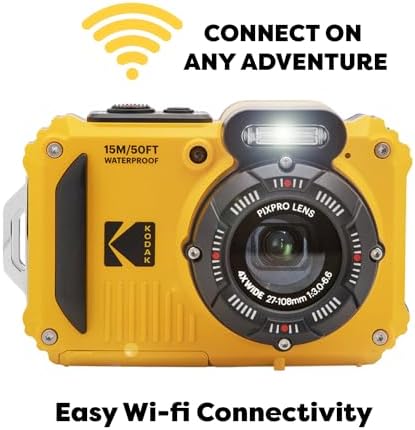Kodak PIXPRO WPZ2 Rugged Waterproof Shockproof Digital Camera 16MP 4X Optical Zoom 1080P Full HD Video, 2.7" LCD (Yellow), 32GB SD Card, Black Compact Camera Case, Floating Strap, Bundle (7 Items) - Image 2
