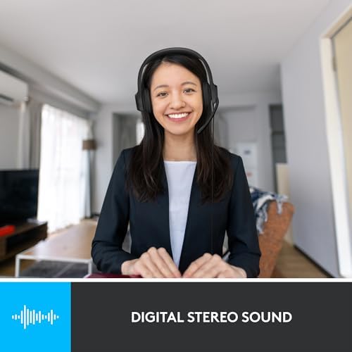 Logitech H390 Wired Headset for PC/Laptop, Stereo Headphones with Noise Cancelling Microphone, USB-A, in-Line Controls for Video Meetings, Music, Gaming and Beyond - Black - Image 2