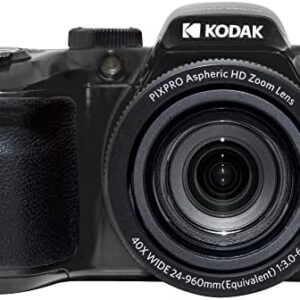 KODAK PIXPRO AZ405-BK 20MP Digital Camera 40X Optical Zoom 24mm Wide Angle Lens Optical Image Stabilization 1080P Full HD Video 3" LCD Vlogging Camera (Black)