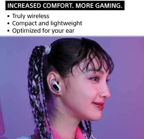 Sony INZONE Buds Truly Wireless Noise Cancelling Gaming Earbuds, 12 Hour Battery, for PC, PS5, 360 Spatial Sound, 30ms Low Latency, USB-C Dongle and LE Audio (LC3), WF-G700N White - Image 5