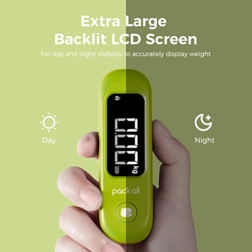 pack all 110 Lbs Luggage Scale, Digital Handheld Baggage Scale, Travel Suitcase Weight Scale with LCD Display, Battery Included, Apple Green - Image 2