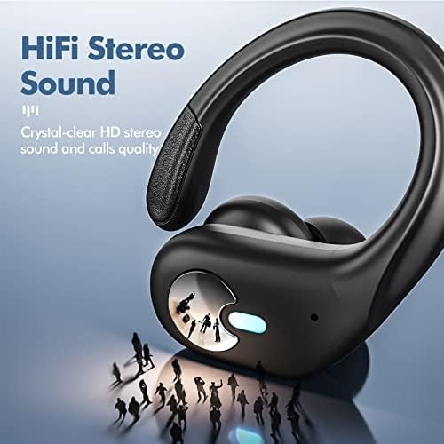 Wireless Earbuds Bluetooth Headphones 80Hrs Playback with LED Diaplay Wireless Charging Case Noise Cancelling Ear buds with Earhooks, IPX7 Waterproof Over Ear Earphones for Sports Running Workout - Image 2