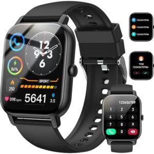 Smart Watch(Answer/Make Call), 1.85" Smart Watches for Men Women, 2024 Smartwatch IP68 Waterproof, Fitness Tracker 110+ Sport Modes, Heart Rate Sleep Monitor, Pedometer, Smartwatches for Android iOS