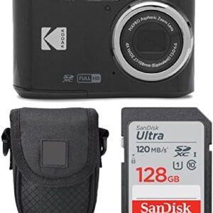 Kodak PIXPRO FZ45 Digital Camera (Black), Point & Shoot Camera Case, Sandisk 128GB SDXC Memory Card…