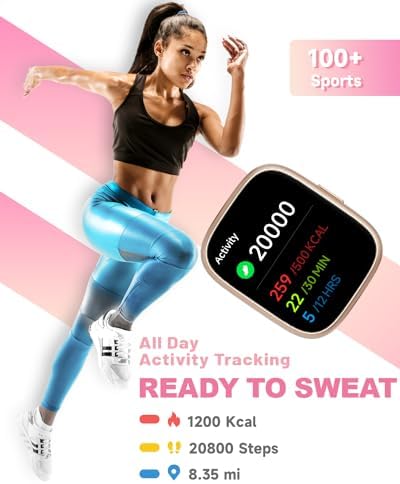 Smart Watch for Women, Alexa Built-in 1.83" Fitness Tracker with Answer/Make Calls, Fitness Watch with Heart Rate/Sleep Tracker/100 Sports/IP68 Waterproof Smartwatch Compatible Android iOS - Image 5