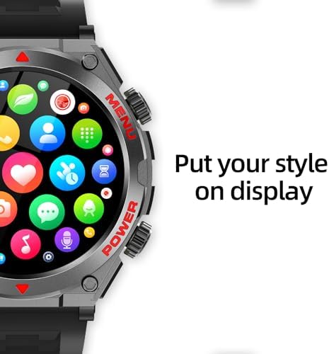 Military Smart Watch for Men, 1.52" HD Fitness Tracker Smartwatch with Answer/Make Call, Sport Watch with Heart Rate SpO2 Stress and Sleep Monitor Compatible with iPhone and Android Phones, Waterproof - Image 8