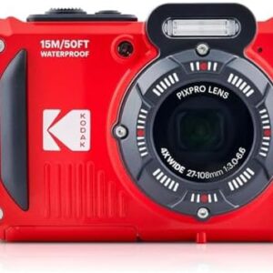 KODAK PIXPRO WPZ2 Rugged Waterproof Digital Camera 16MP 4X Optical Zoom 2.7" LCD Full HD Video, Red
