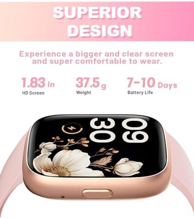 Smart Watch for Women, Alexa Built-in 1.83" Fitness Tracker with Answer/Make Calls, Fitness Watch with Heart Rate/Sleep Tracker/100 Sports/IP68 Waterproof Smartwatch Compatible Android iOS - Image 7