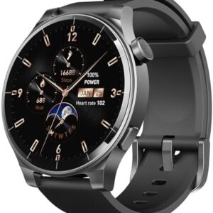 TOZO S5 Smart Watch (Answer/Make Calls), 1.43’’ AMOLED Smart Watches for Men Women 100+ Sport Modes Fitness Watch with Blood Oxygen/Sleep/Heart Rate Monitor, IP68 Waterproof Smartwatch Black