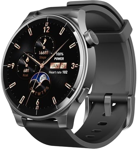 TOZO S5 Smart Watch (Answer/Make Calls), 1.43’’ AMOLED Smart Watches for Men Women 100+ Sport Modes Fitness Watch with Blood Oxygen/Sleep/Heart Rate Monitor, IP68 Waterproof Smartwatch Black