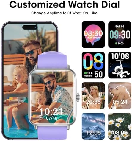 Smart Watch, Fitness Tracker with Heart Rate Monitor, Blood Oxygen, Sleep Tracking, 1.5 Inch Touchscreen Smartwatch for Android iOS Swimming Waterproof Pedometer Step Calories Tracker for Women Men - Image 4