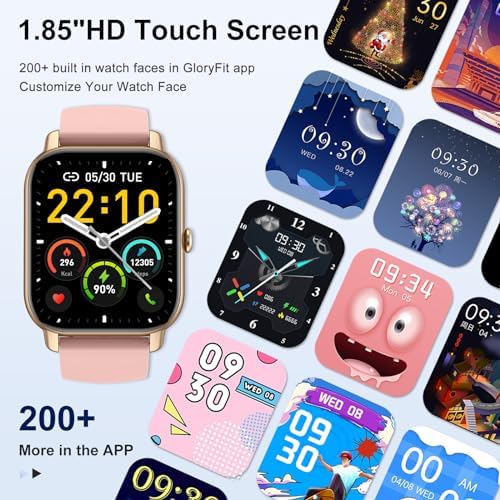 Smart Watch(Answer/Make Call), 1.85" Smart Watches for Men Women IP68 Waterproof, 110+ Sport Modes, Fitness Activity Tracker, Heart Rate Sleep Monitor, Pedometer, Smartwatch for Android iOS, Pink Gold - Image 6