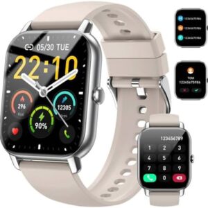 Smart Watch (Answer/Make Calls), 1.85" Smart Watches for Men Women 110+ Sport Modes Fitness Tracker with Sleep Heart Rate Monitor, Pedometer, IP68 Waterproof Fitness Watch for iOS Android Smart Watch