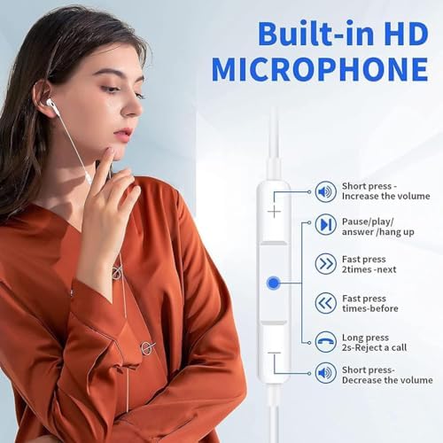 2 Pack-USB C Headphones for iPhone 15 Type C Earbuds Wired Earphones with Mic & Remote Control Noise Cancelling for iPhone 15 pro, iPad Pro, Galaxy S23/S22/S21/S20/Ultra Note 10/20, Pixel 7/6/6a/5/4 - Image 7